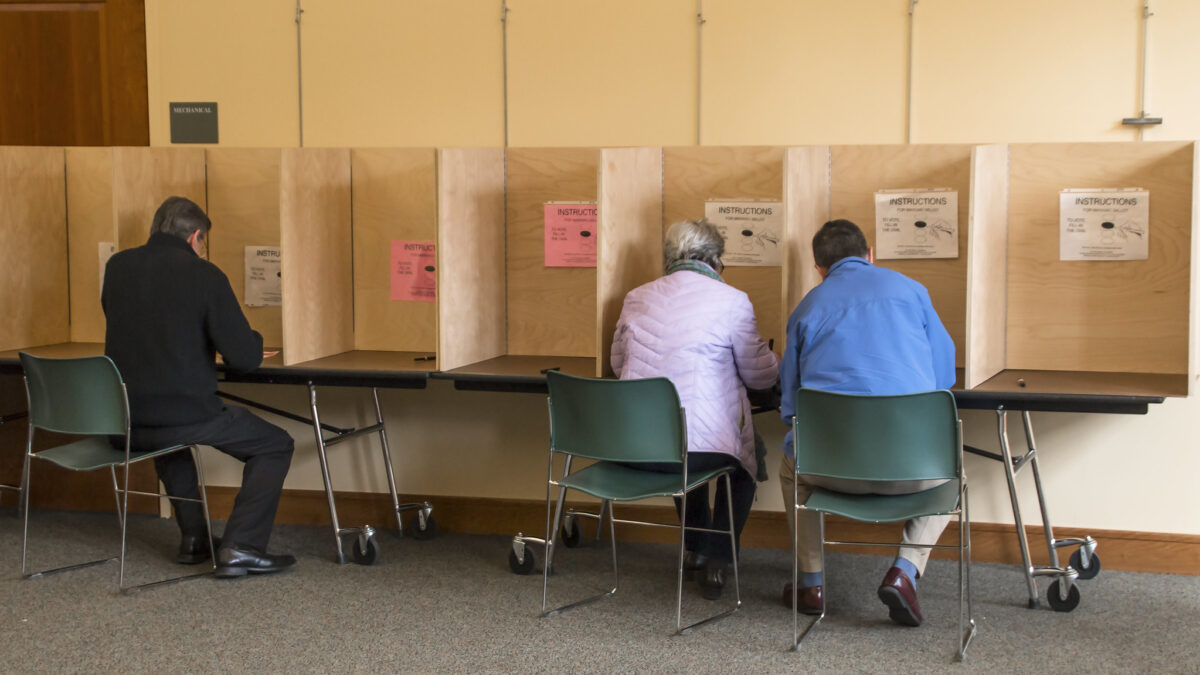 People voting.