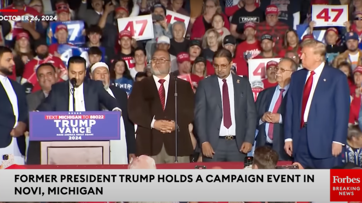 Trump at a rally in Michigan.