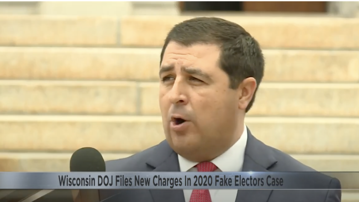 Wisconsin Attorney General Josh Kaul announces charges in Wisconsin 2020 alternate electors case.