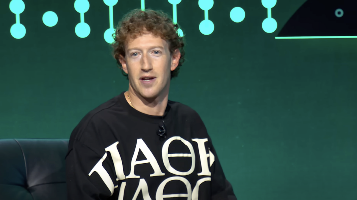 Mark Zuckerberg speaks on stage