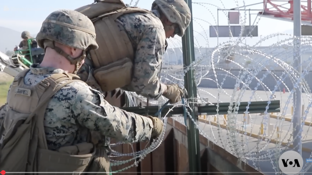 U.S. troops serving at the southern border.