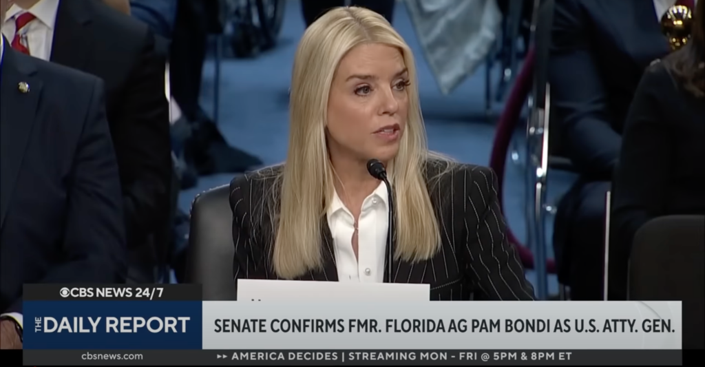 Senate Confirms Bondi As The Next U.S. Attorney General