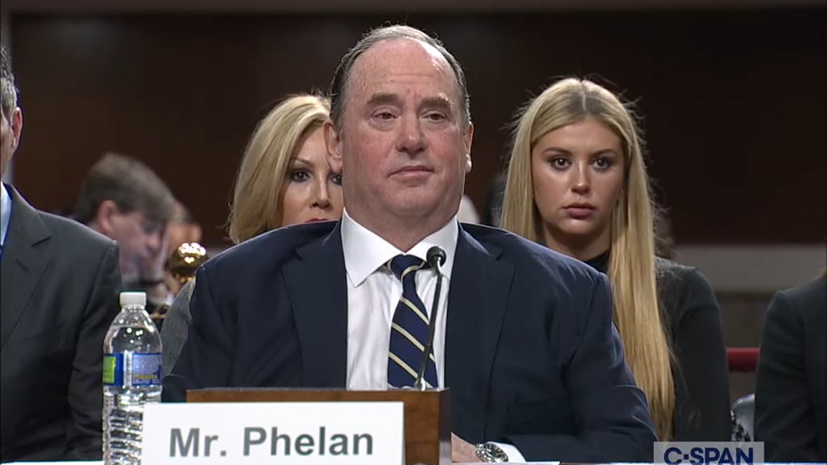 John Phelan testifying at his confirmation hearing.