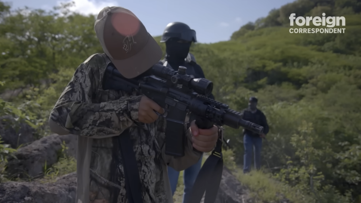 Cartels shooting guns in mountain of mexico