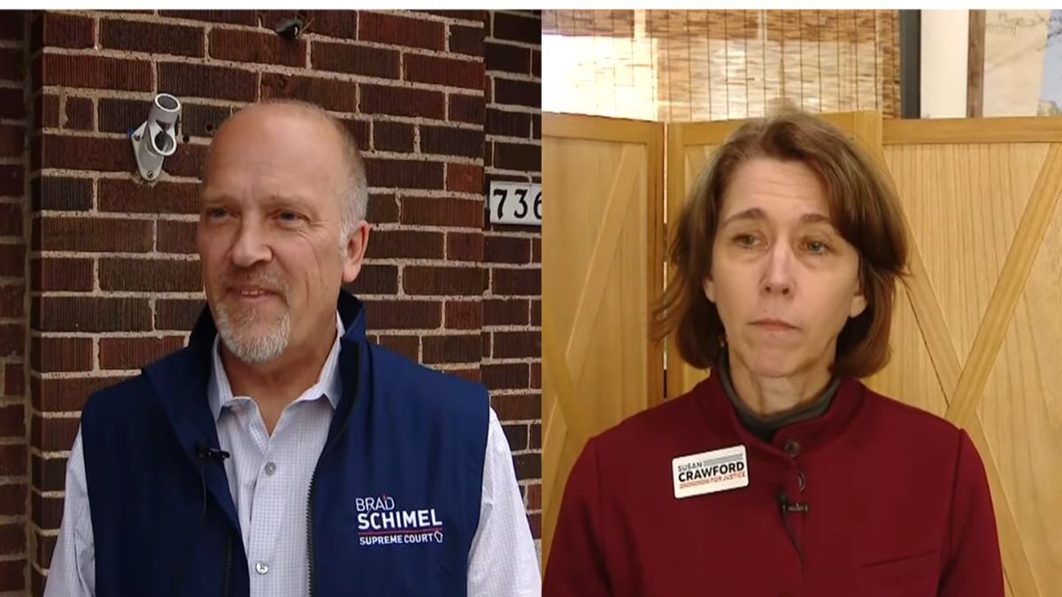 WI Supreme Court race candidates answering questions.