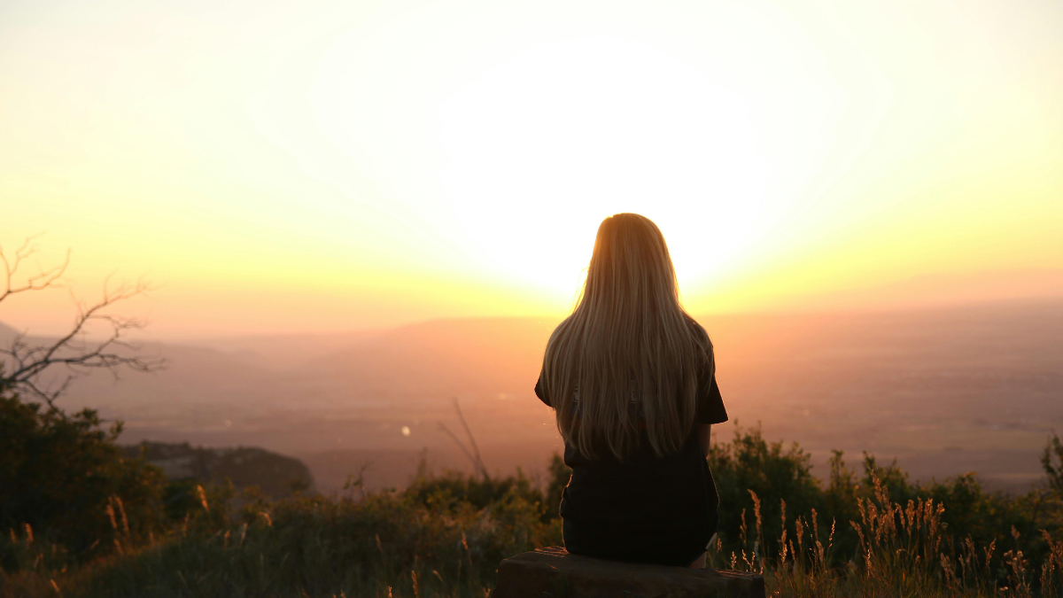 woman watching a sunset