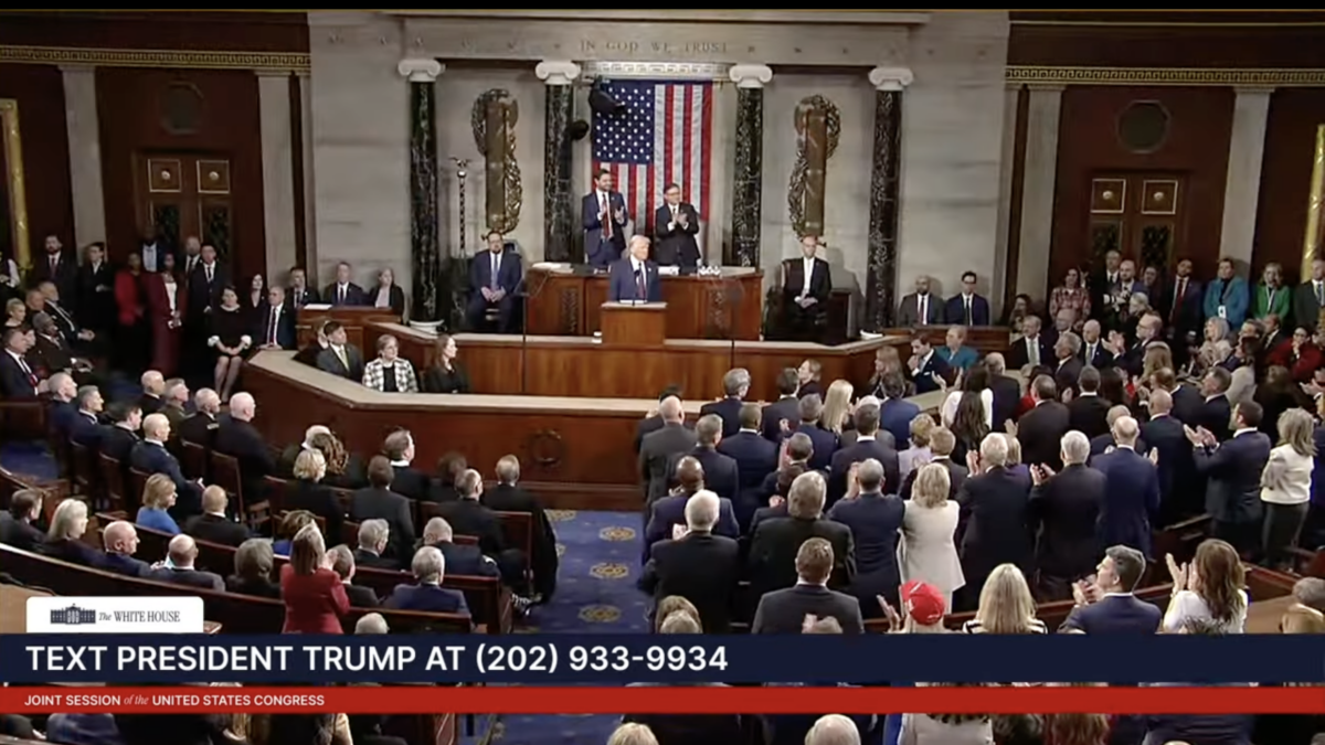 President Donald Trump addresses Congress.