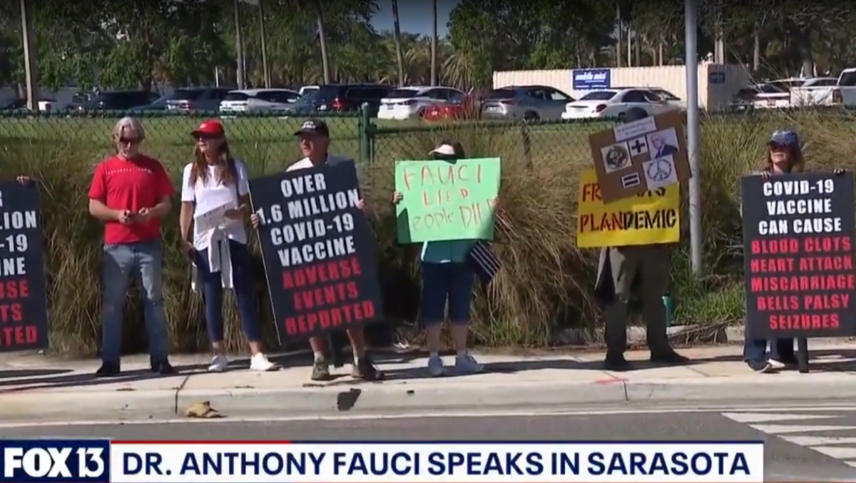 NextImg:Fauci Refuses To Speak To Media At Protested Florida Event