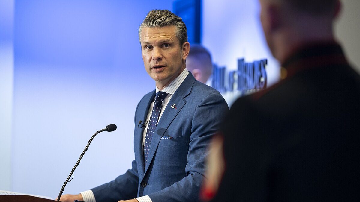 Pete Hegseth attending a ceremony.