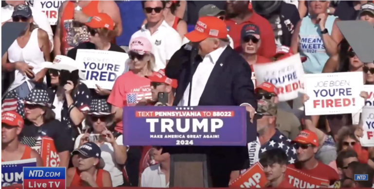 President Donald Trump shot at last year's campaign rally in Butler, Penn.