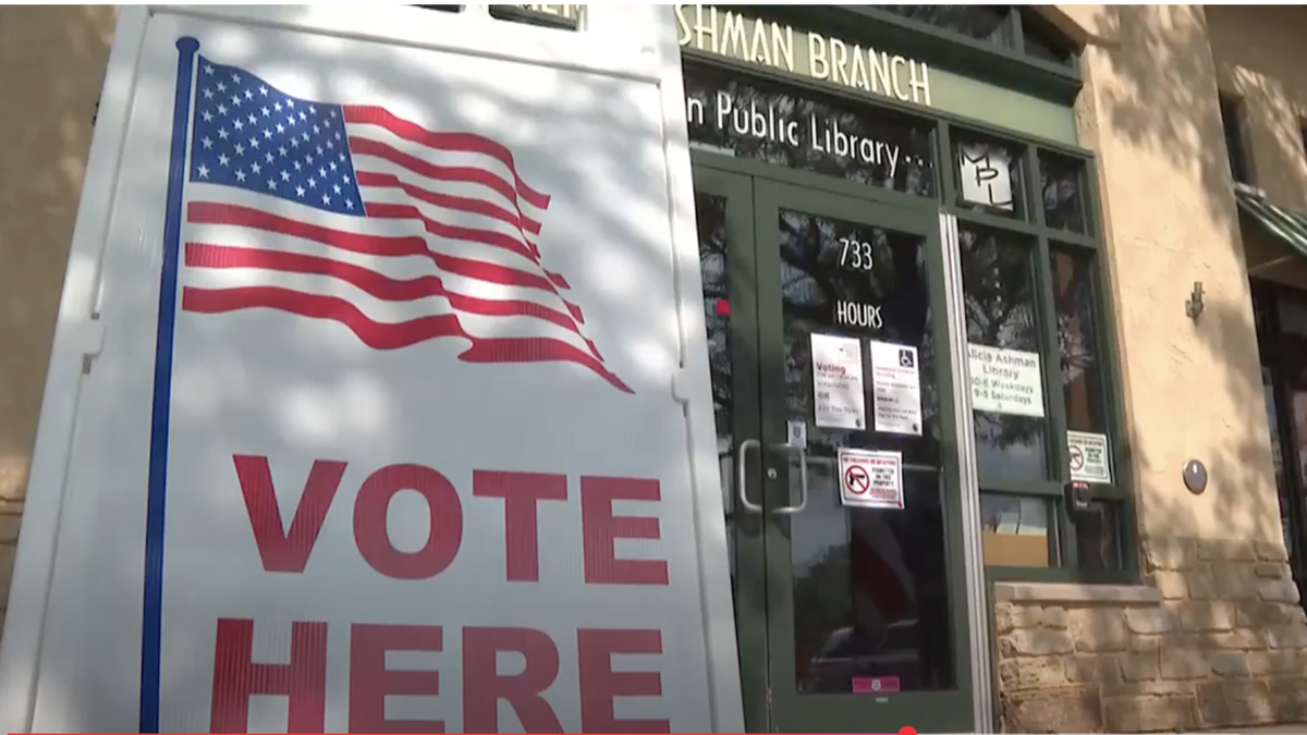 A vote sign in Madison, Wisconsin.