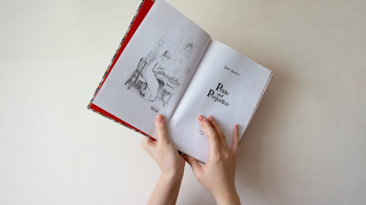 hands holding open book