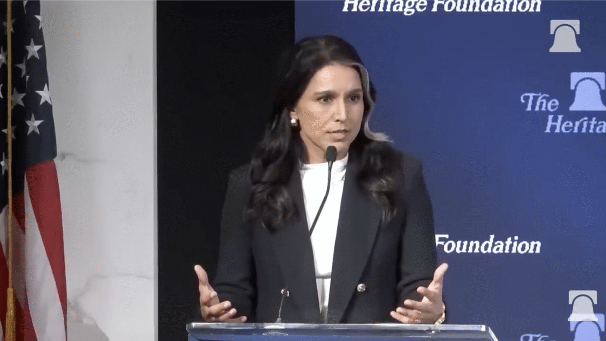 Director of National Intelligence Tulsi Gabbard speaks at a Heritage Foundation event.