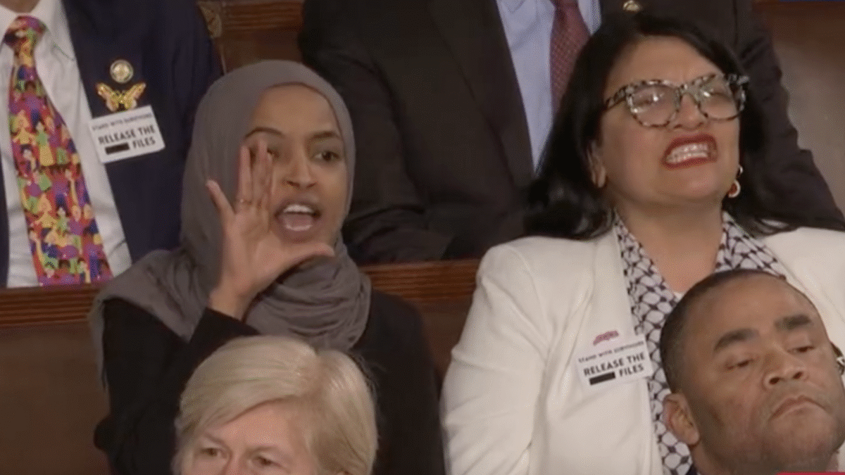 Ilhan Omar and Rashida Tlaib yell at Trump