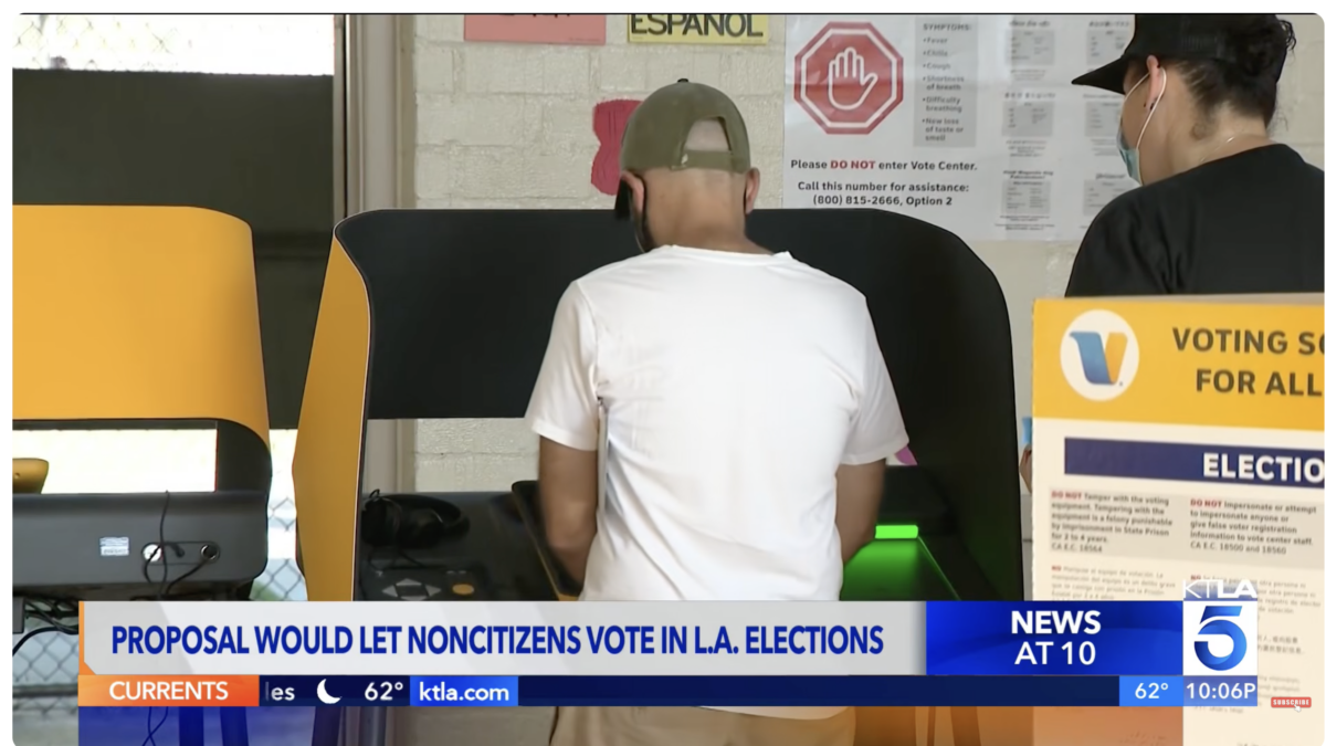 People voting in a Los Angeles election.
