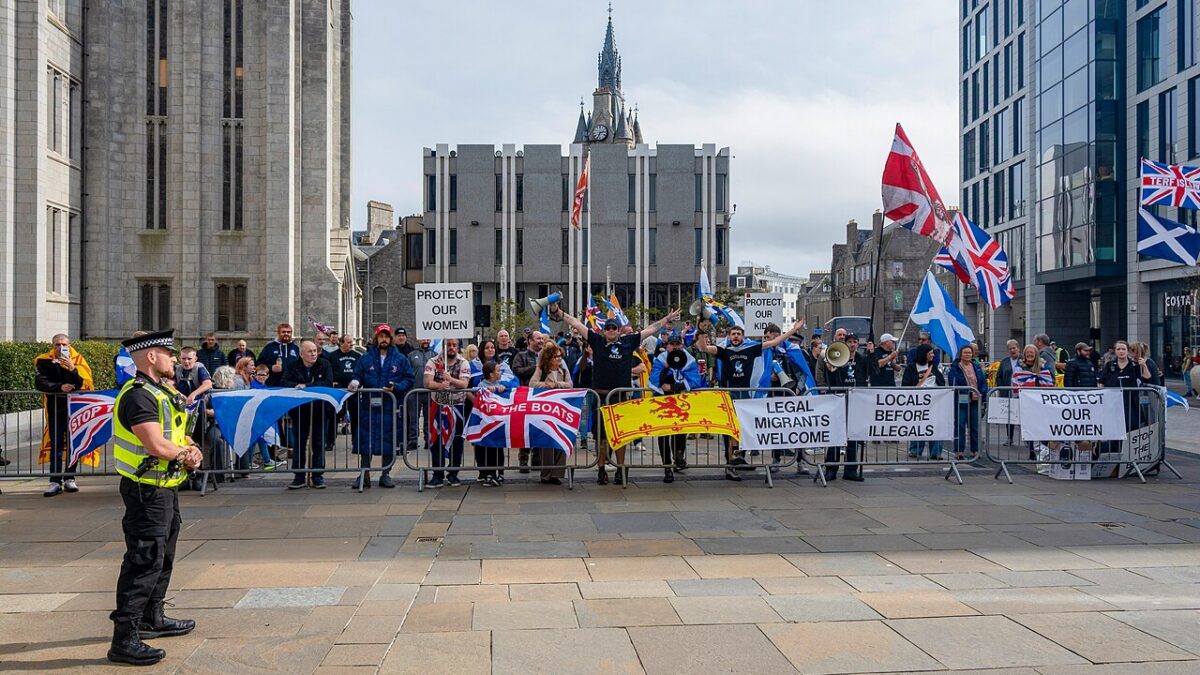 On 6 September 2025, a protest was held outside Marischal College, Aberdeen against illegal immigration to the country. A counter protest was also being held concurrently on the opposite end.