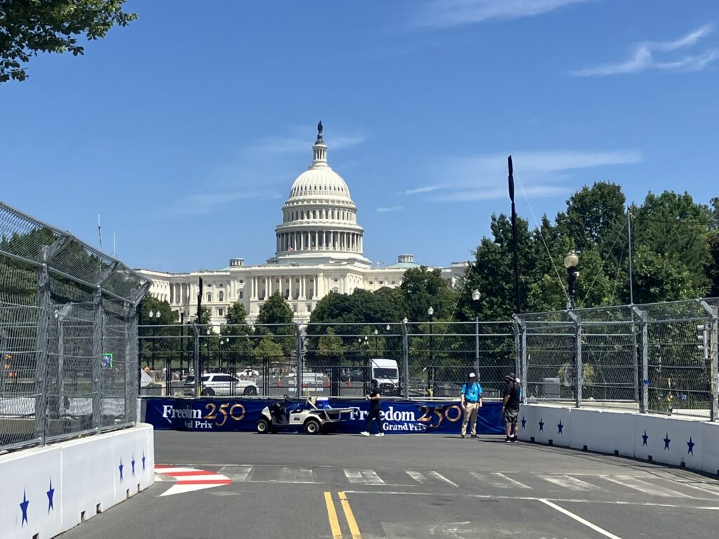 racetrack in front of capitol building