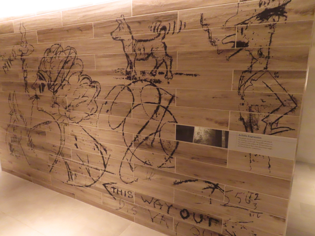 reproduced graffiti in undercroft museum at lincoln memorial